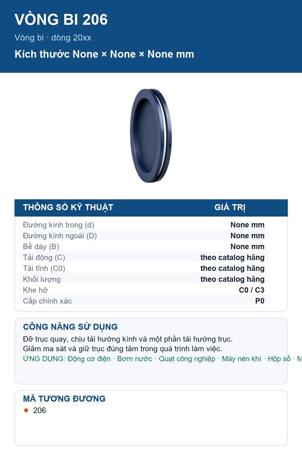 Vòng bi SKF 206 — Ảnh thông số (Pinterest)