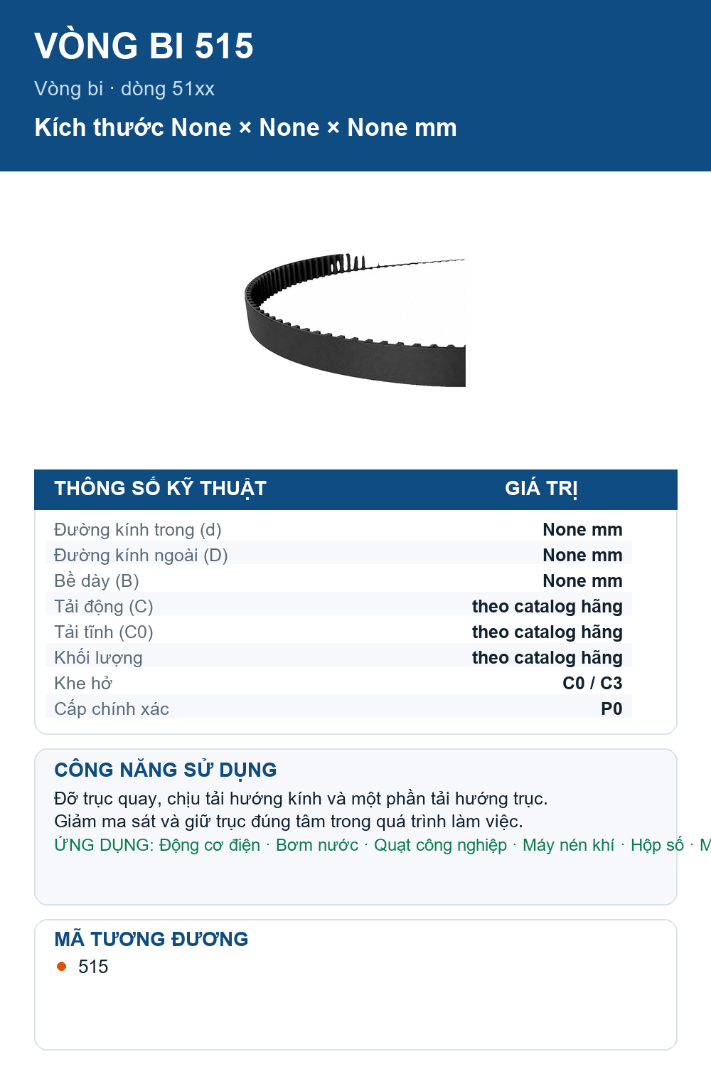 Vòng bi ContiTech 515 — Ảnh thông số (Pinterest)