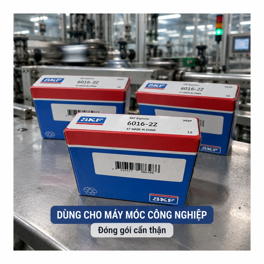 Vòng bi bạc đạn 6016 80x125x22mm SKF — Ảnh phong cách — Bối cảnh thực tế