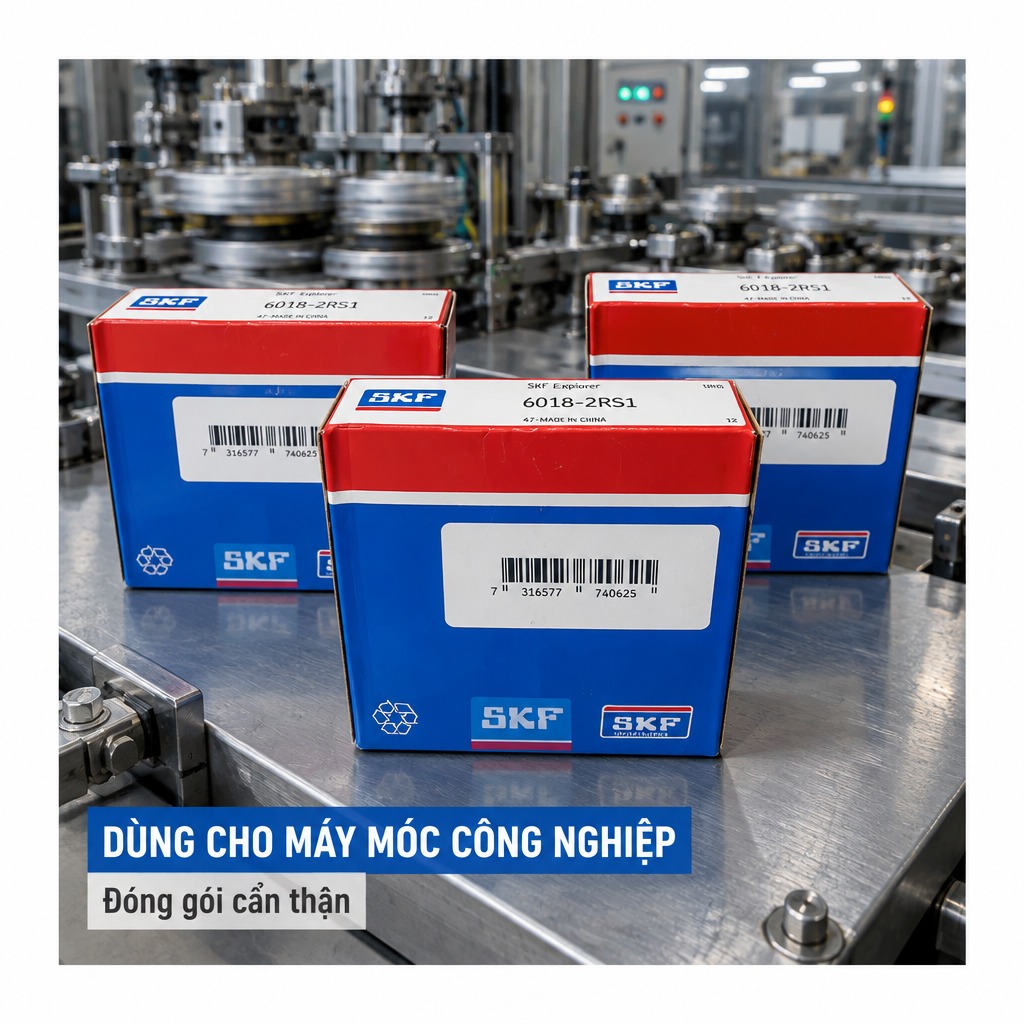 Vòng bi bạc đạn 6018 90x140x24mm SKF — Ảnh phong cách — Bối cảnh thực tế