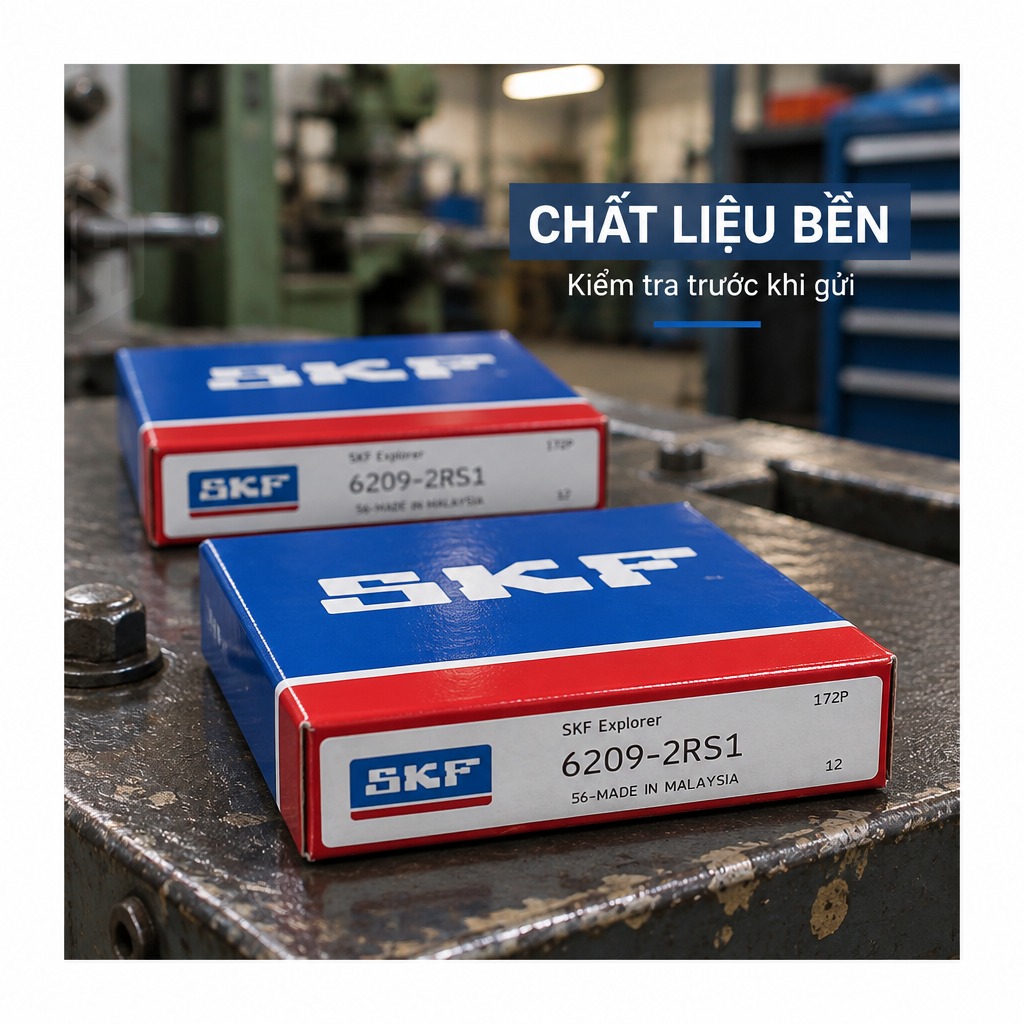 Vòng bi bạc đạn 6209 45x85x19mm SKF — Ảnh phong cách — Chất liệu