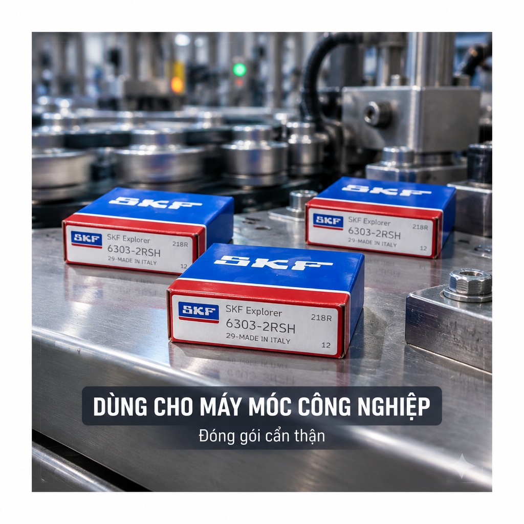Vòng bi bạc đạn 6303 17x47x14mm SKF — Ảnh phong cách — Bối cảnh thực tế