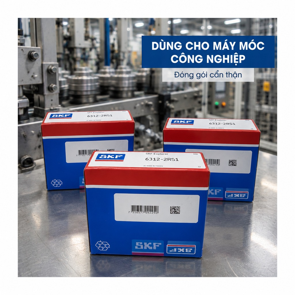 Vòng bi bạc đạn 6312 60x130x31mm SKF — Ảnh phong cách — Bối cảnh thực tế
