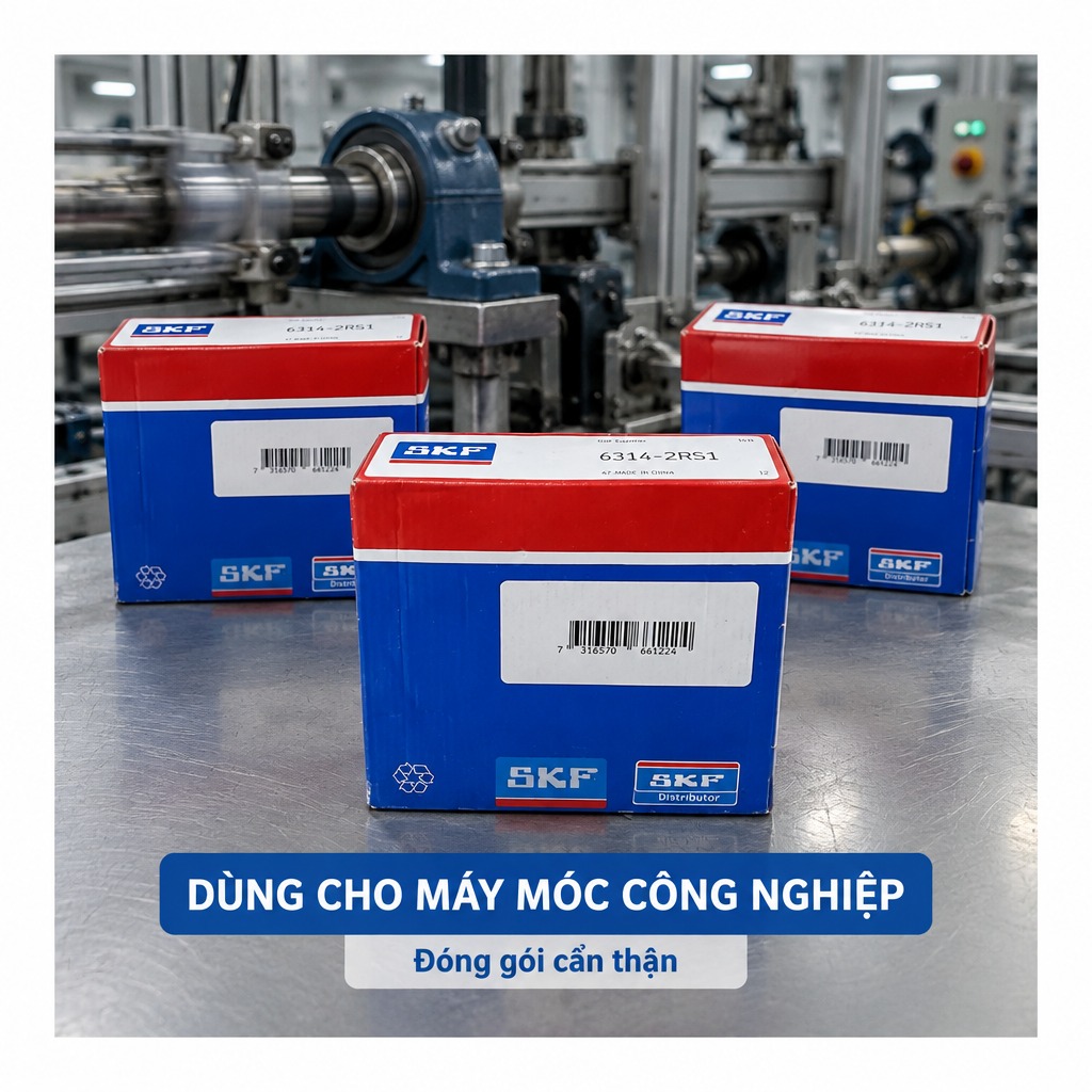 Vòng bi bạc đạn 6314 70x150x35mm SKF — Ảnh phong cách — Bối cảnh thực tế