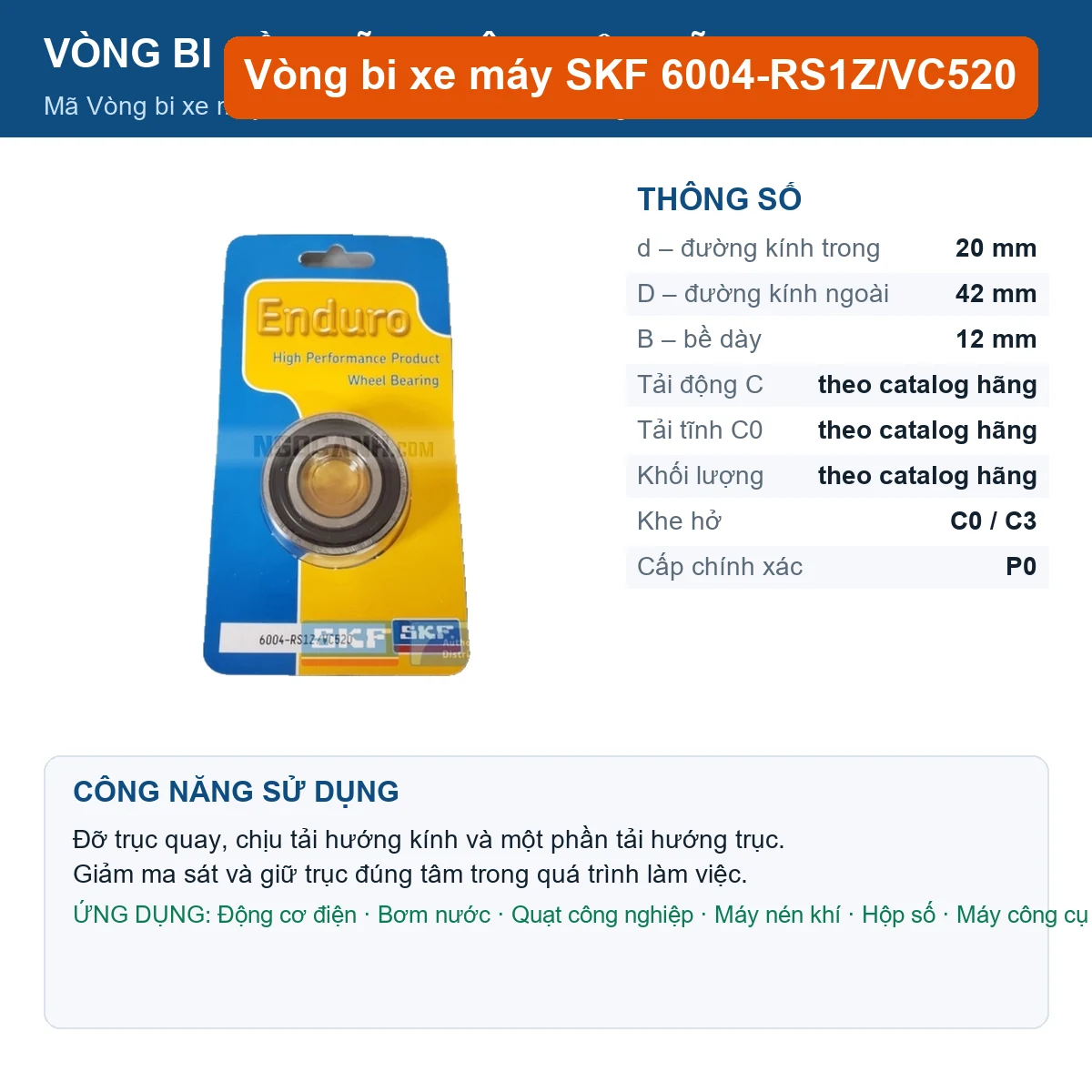 Vòng bi 6004-RS1Z/VC520