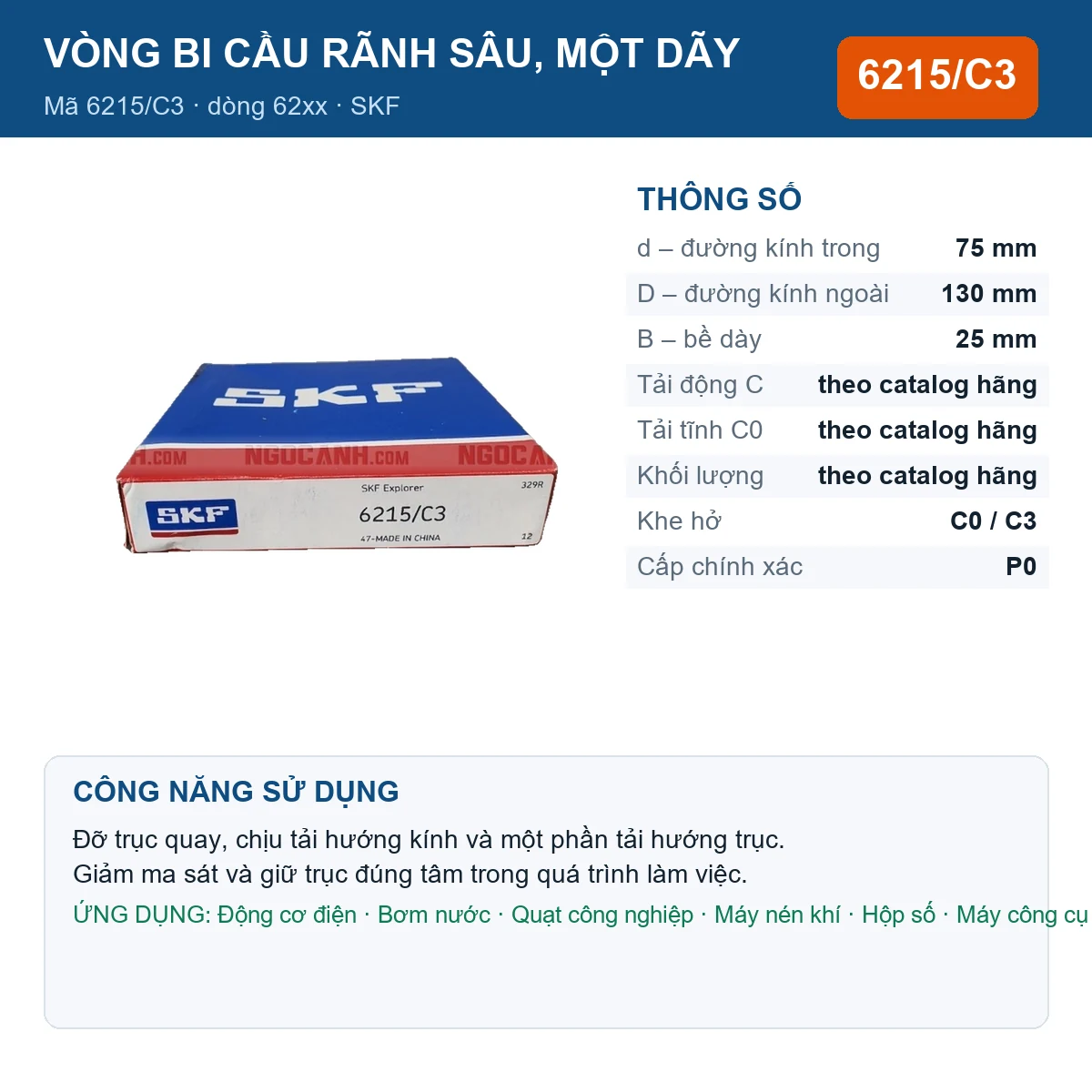 Vòng bi 6215/C3