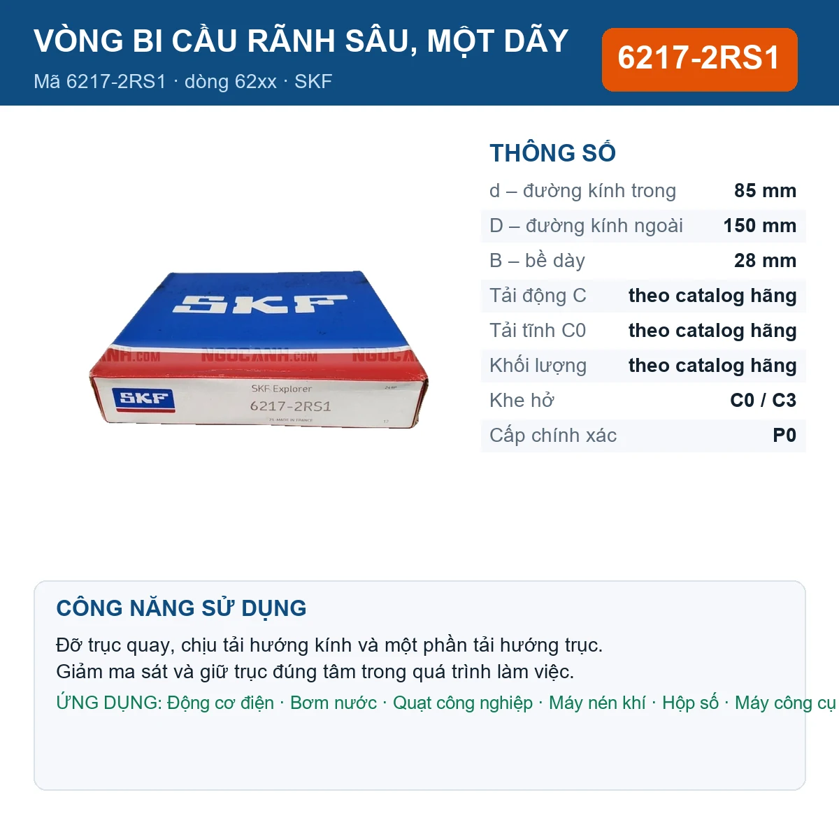 Vòng bi 6217-2RS1