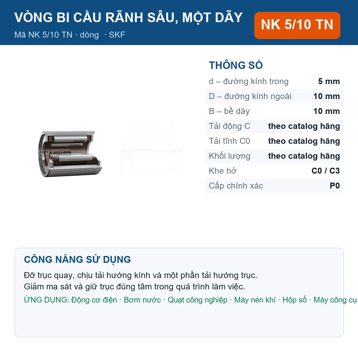 Vòng bi NK 5/10 TN